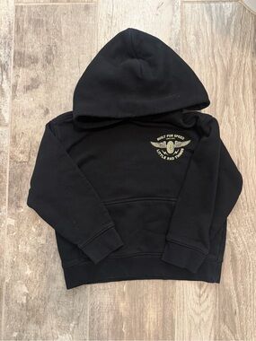 Kids Black Hoodie with Yellow 'Built For Speed' Graphic